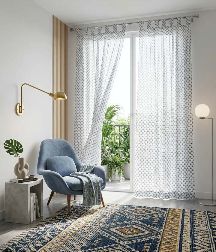 Spring Bloom Semi-Sheer Curtain