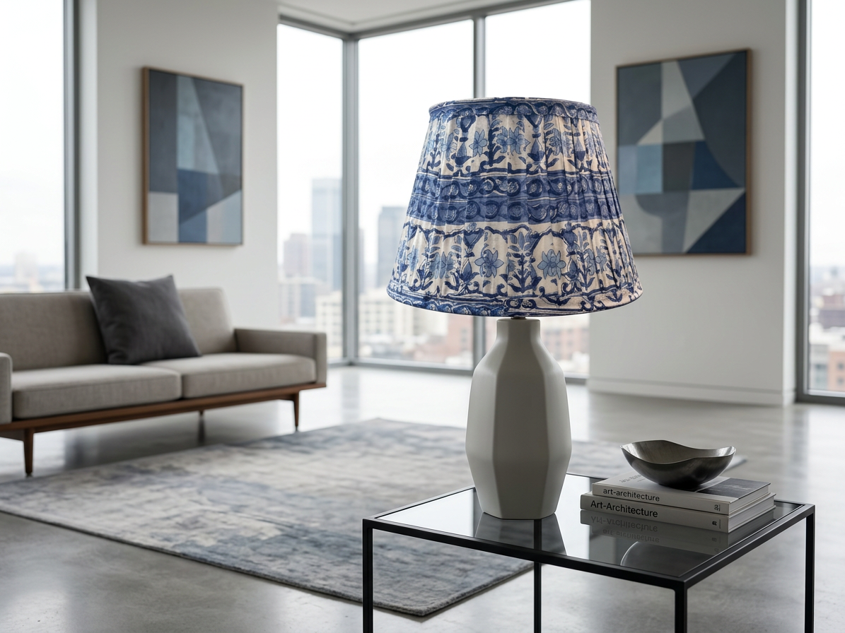 Capri Blue Traditional English Pleat Empire Lampshade