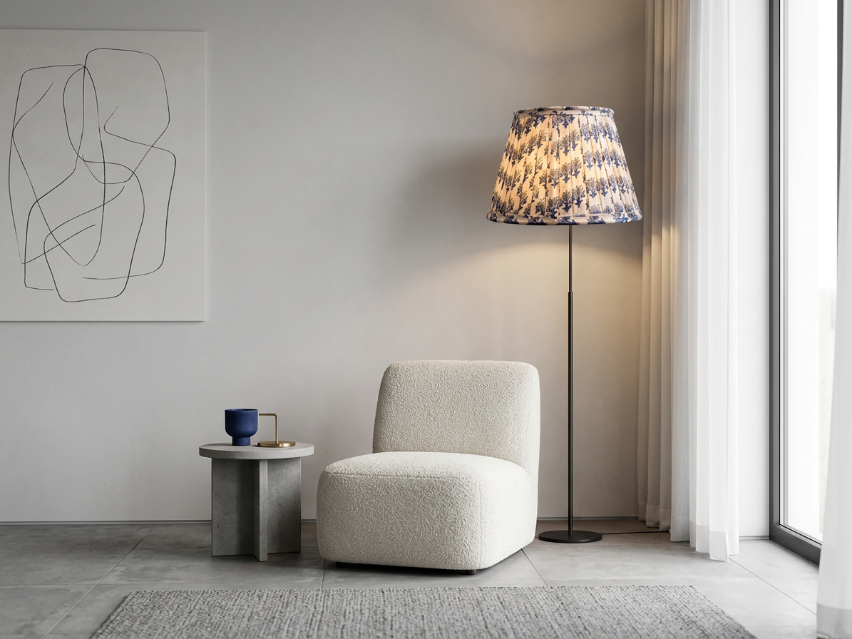 The Indigo Bloom Pleated Lampshade