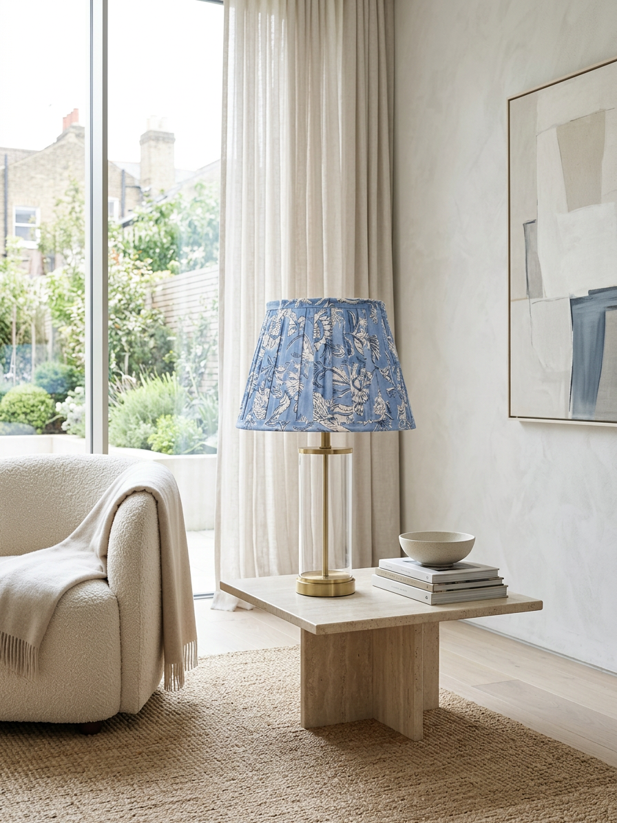 Amalfi Indigo Classic Box Pleat Empire Lampshade