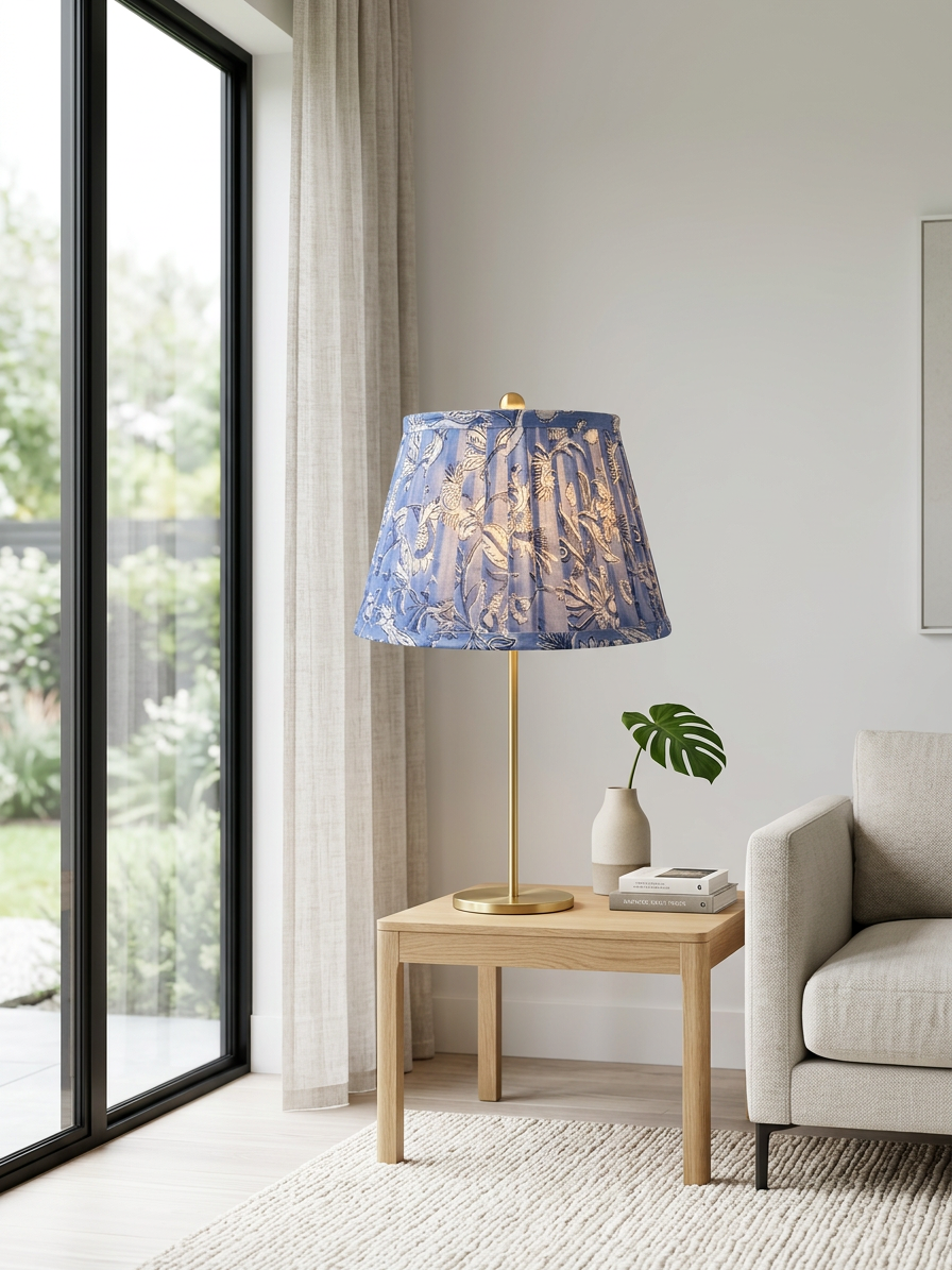 Amalfi Indigo Traditional English Pleat Empire Lampshade