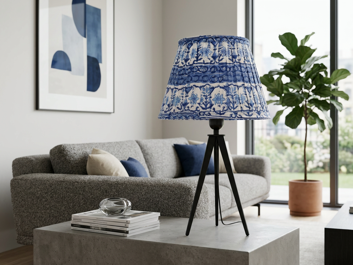 Capri Blue Traditional English Pleat Empire Lampshade