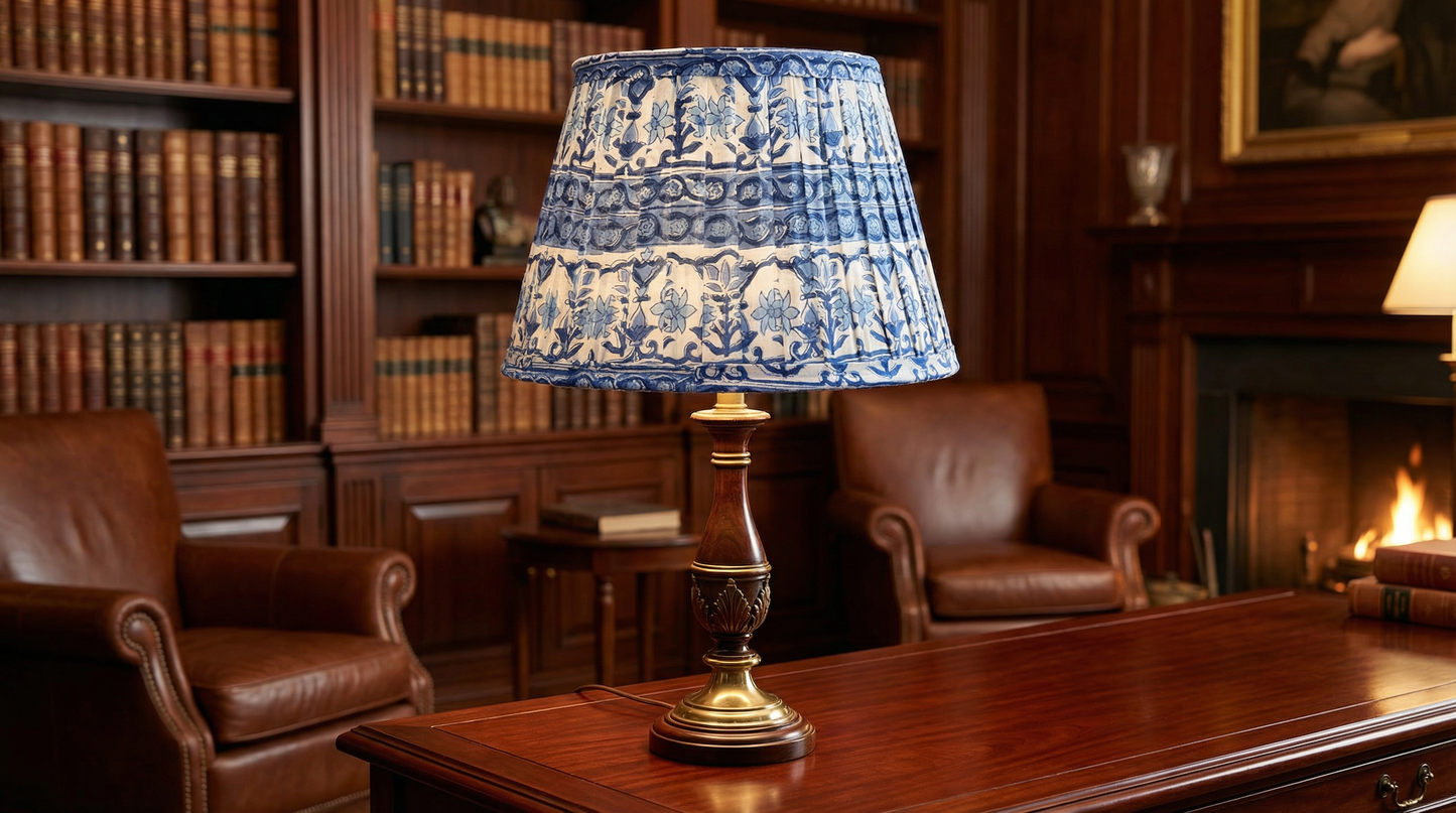 Capri Blue Traditional English Pleat Empire Lampshade