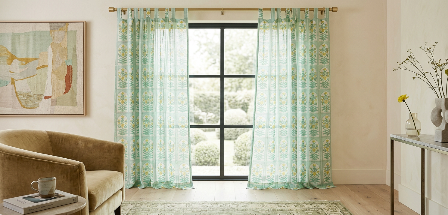 Sage Green Semi Sheer Curtains