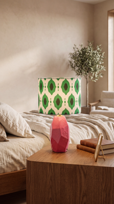 Verdant Bloom Pink Ceramic Table Lamp