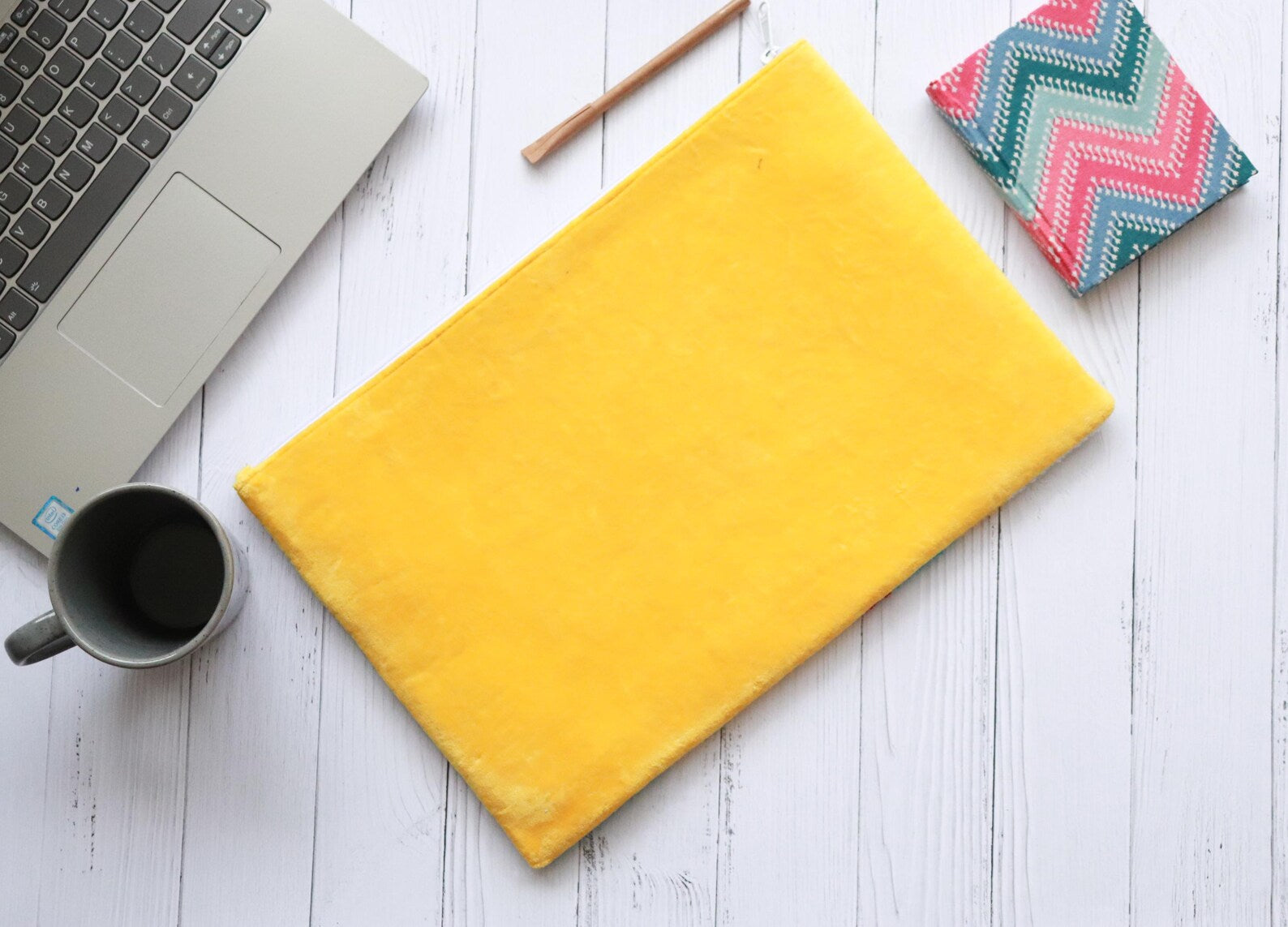 The Boho Punch Needle Laptop Sleeve - Yellow