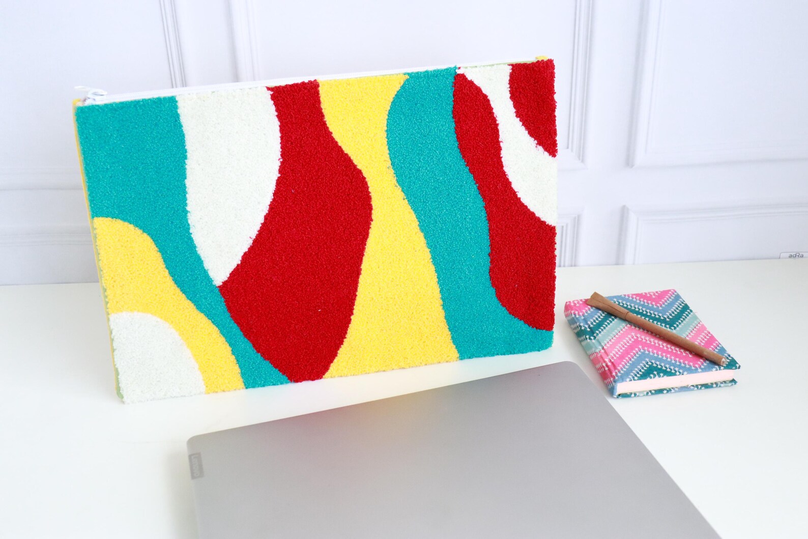The Boho Punch Needle Laptop Sleeve - Yellow