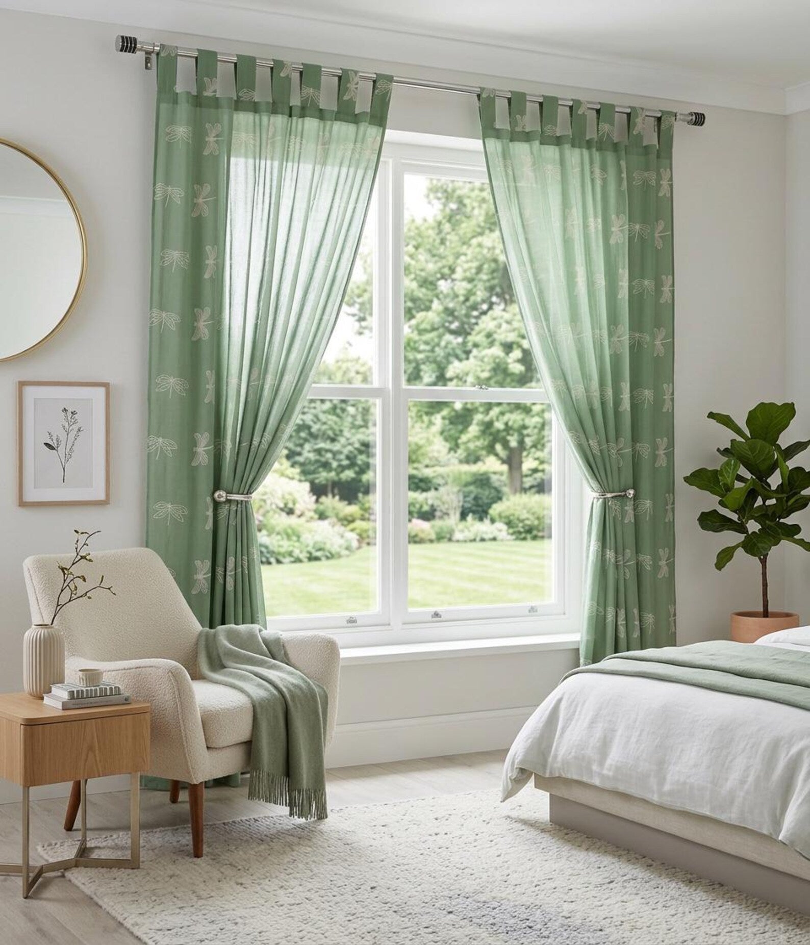 Dragonfly Block Print Curtains