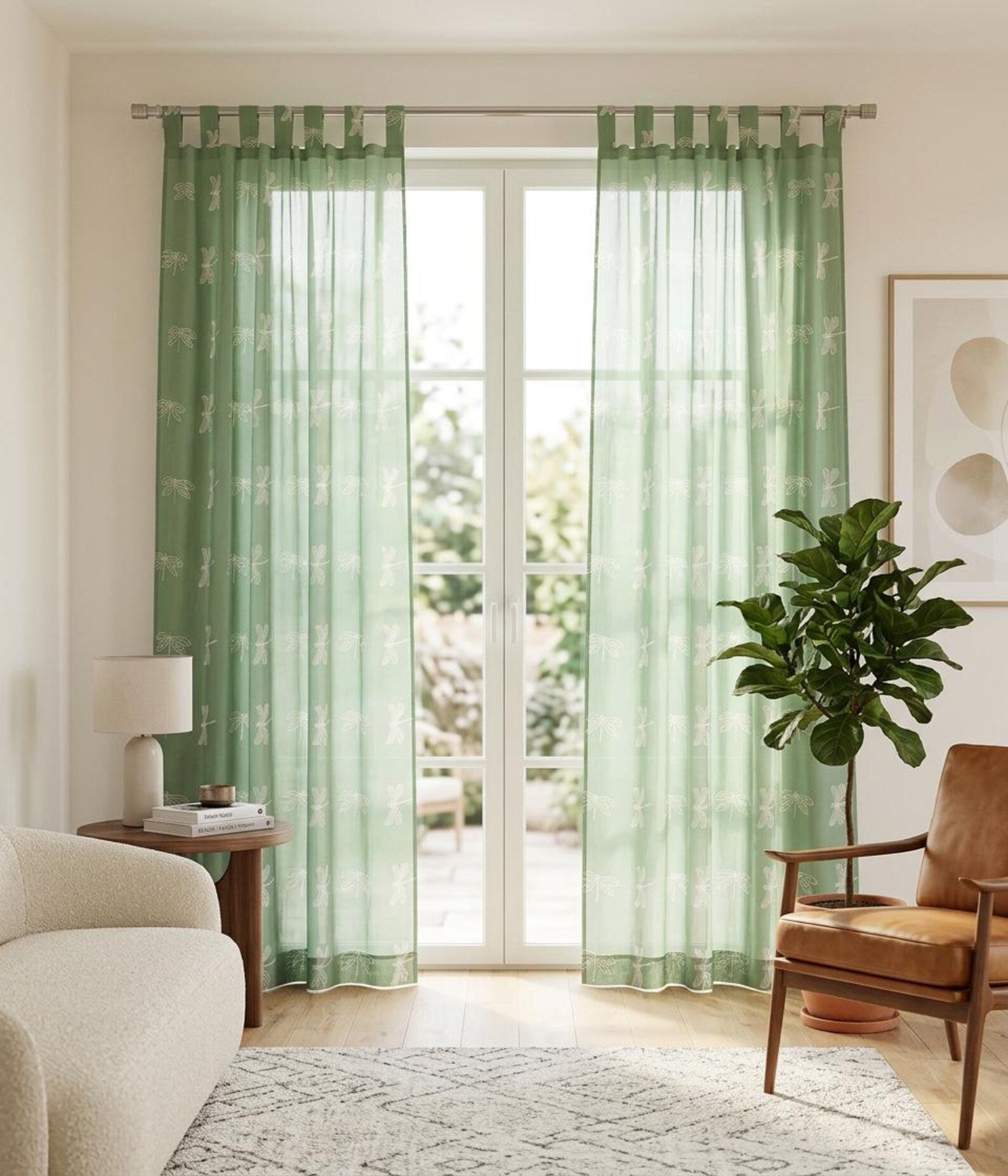 Dragonfly Block Print Curtains