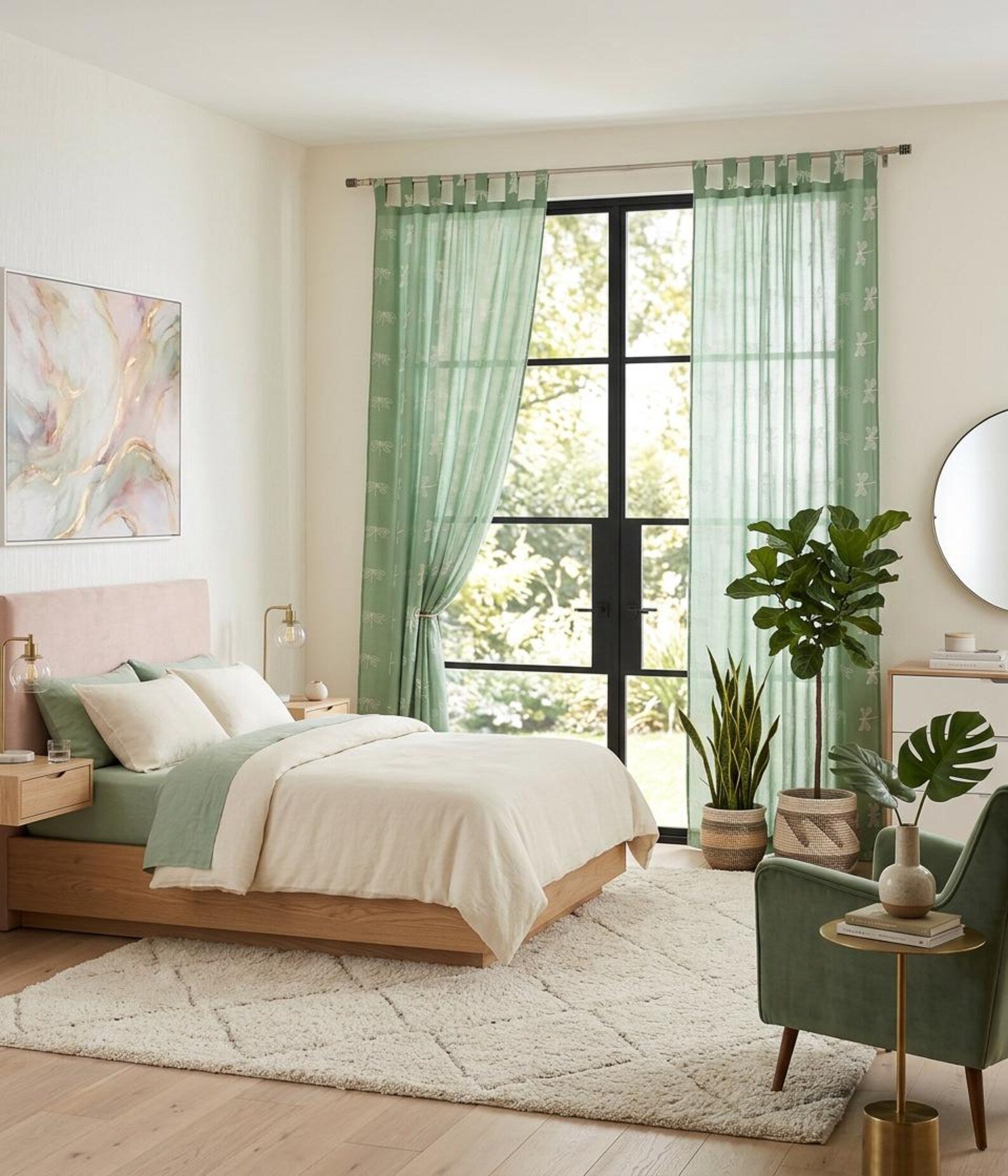 Dragonfly Block Print Curtains