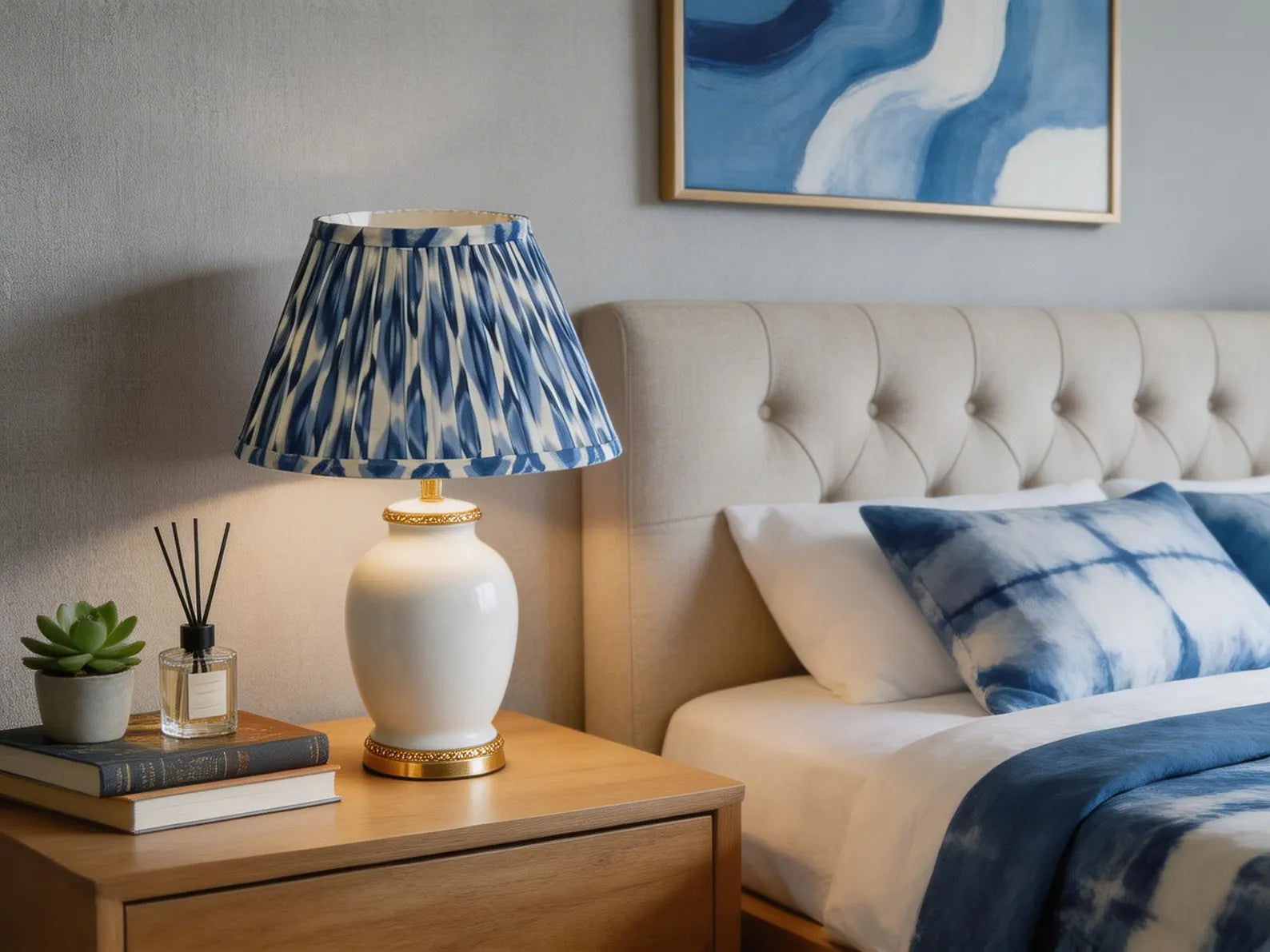 The Indigo Ikat Lampshade