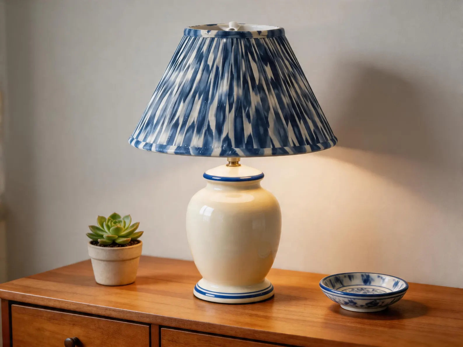 The Indigo Ikat Lampshade