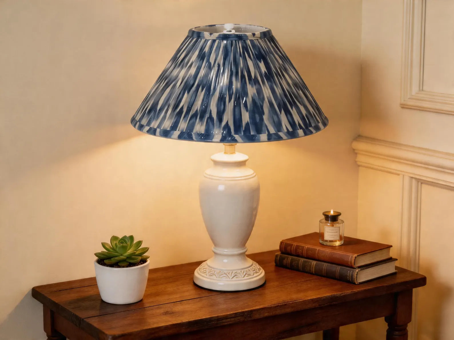 The Indigo Ikat Lampshade