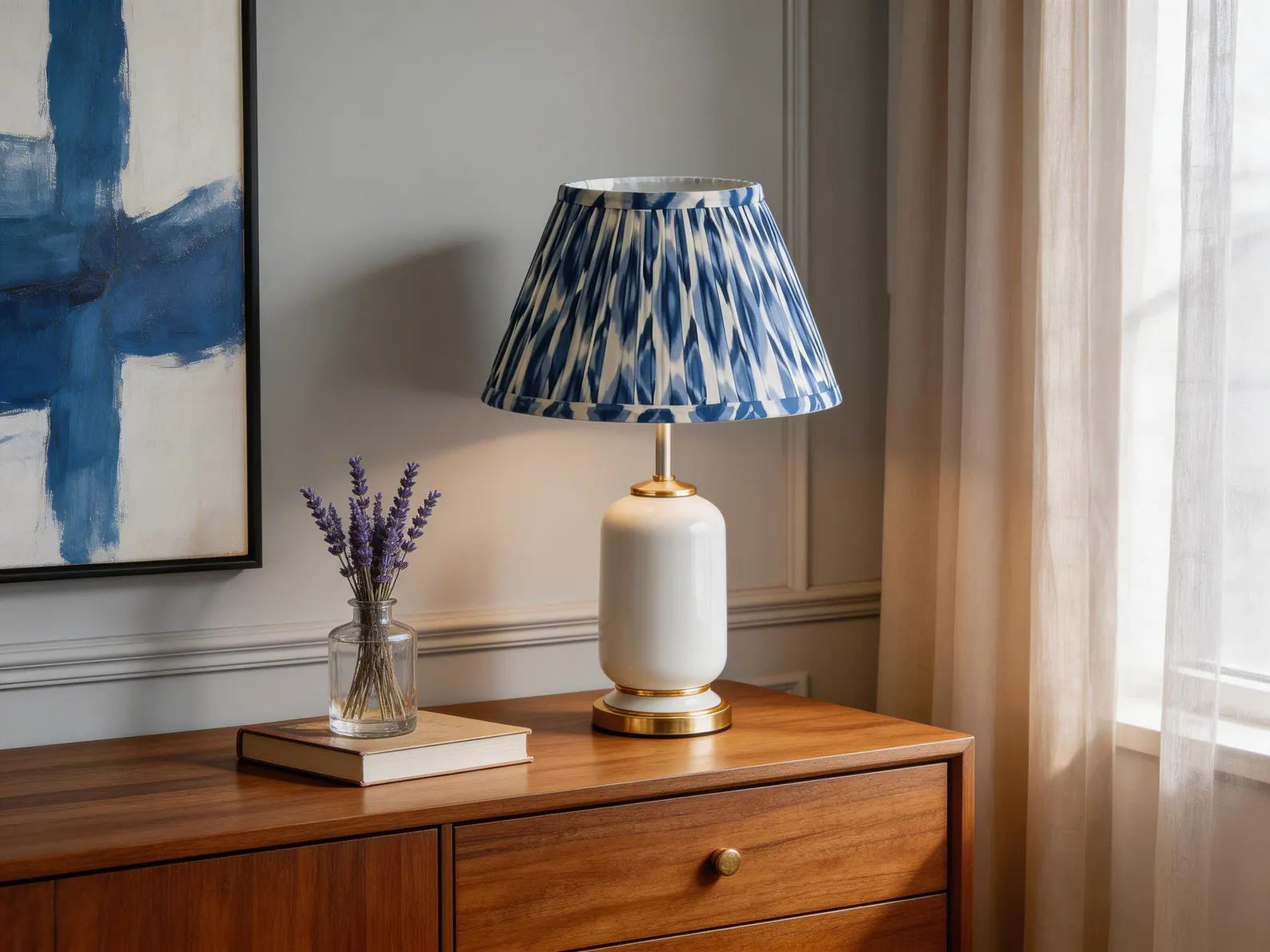 The Indigo Ikat Lampshade