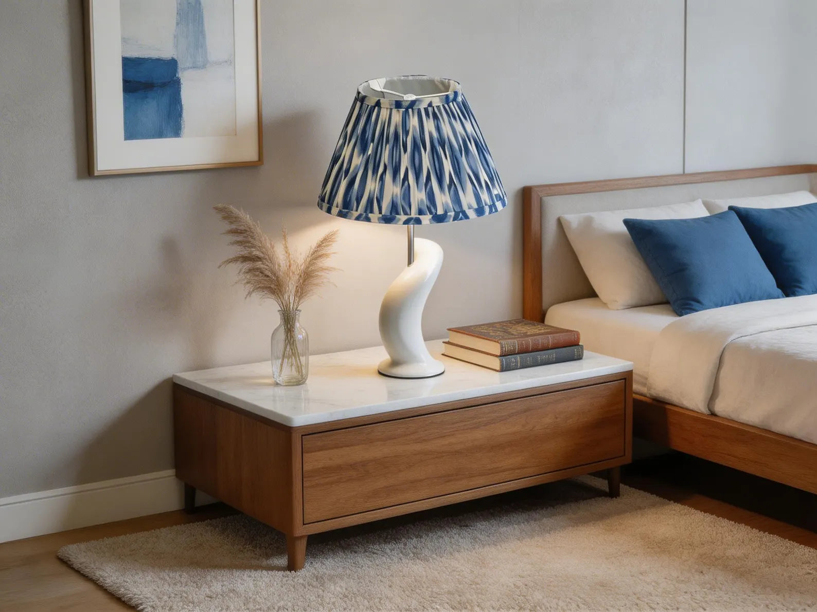 The Indigo Ikat Lampshade