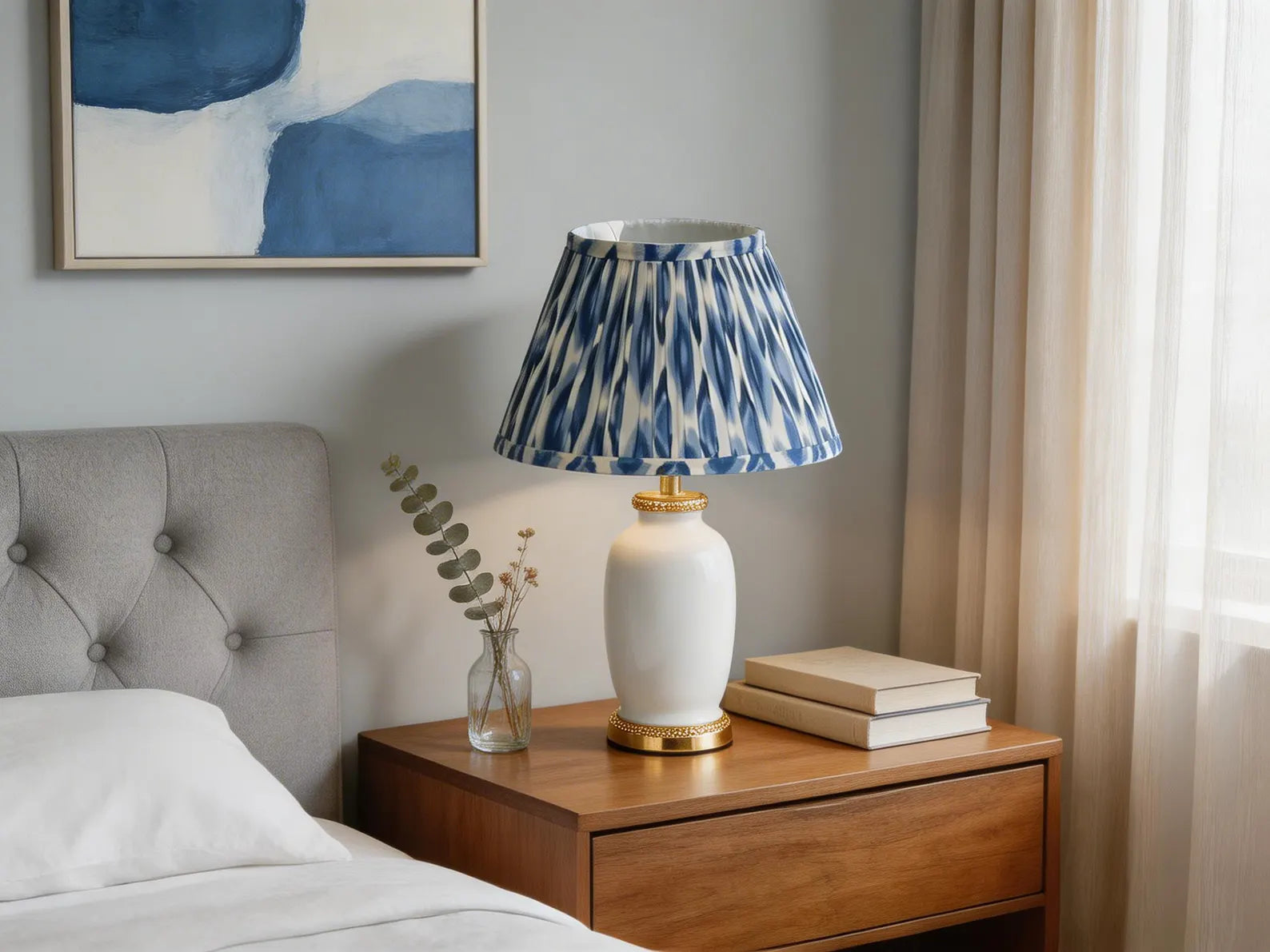 The Indigo Ikat Lampshade
