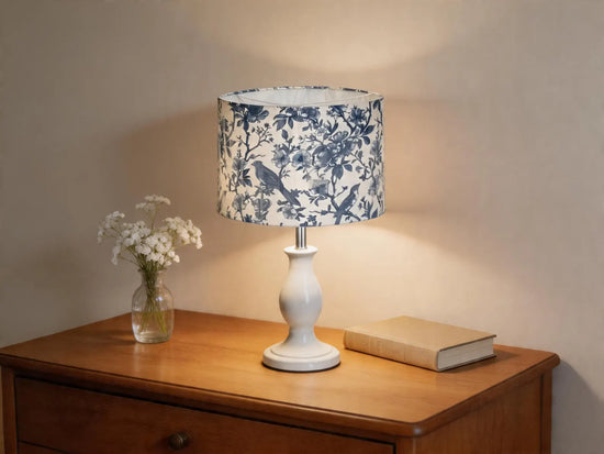 The Bird Floral Toile Drum Lampshade