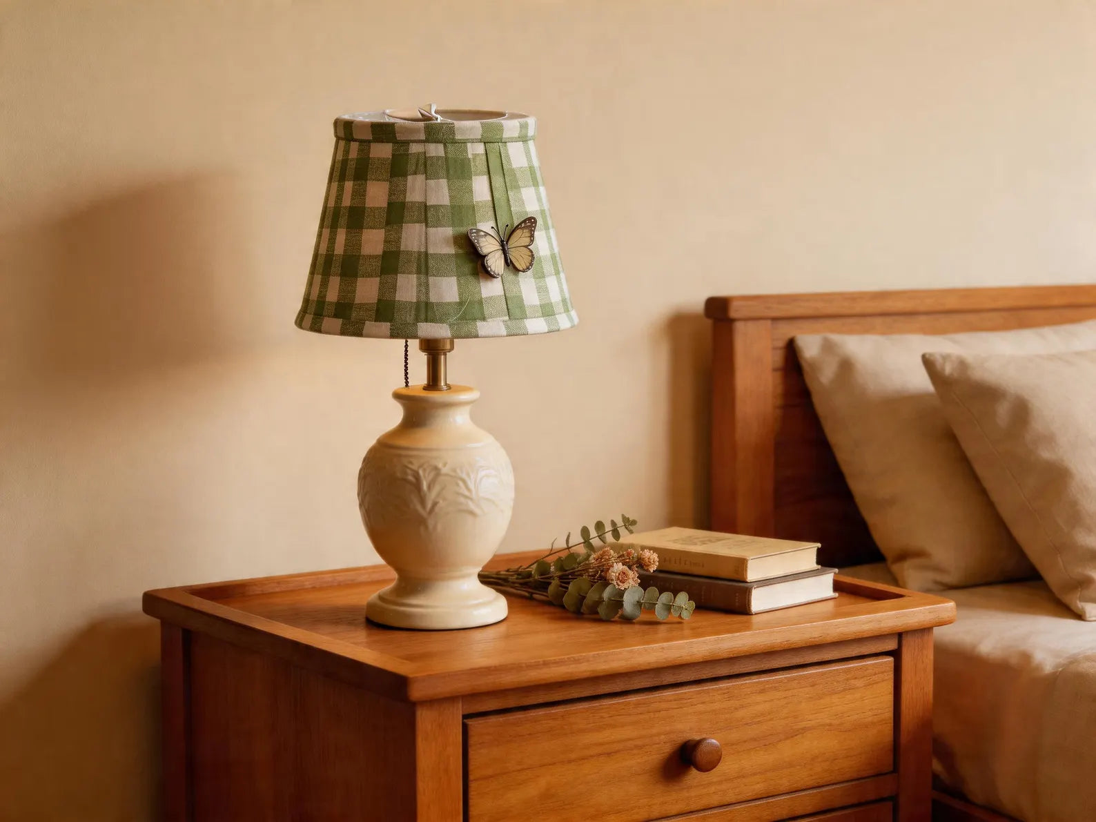 The Gingham Check Clip Pleated Lampshade