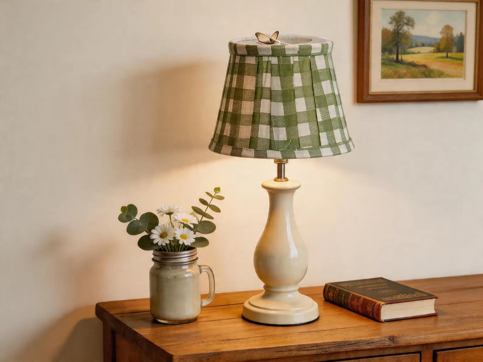 The Gingham Check Clip Pleated Lampshade