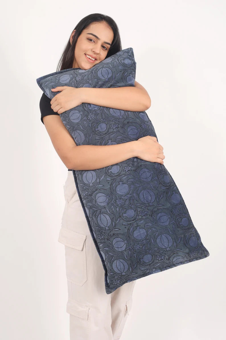 Pomegranate Blue Lumbar Pillow Cover