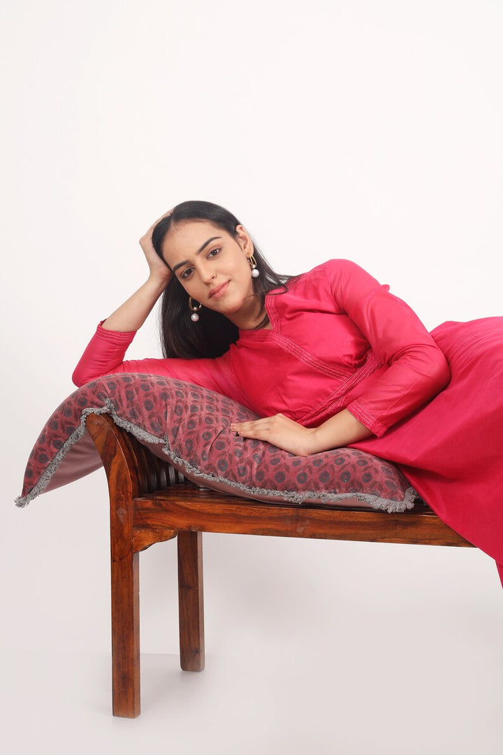 Crimson Lumbar Pillow Cover