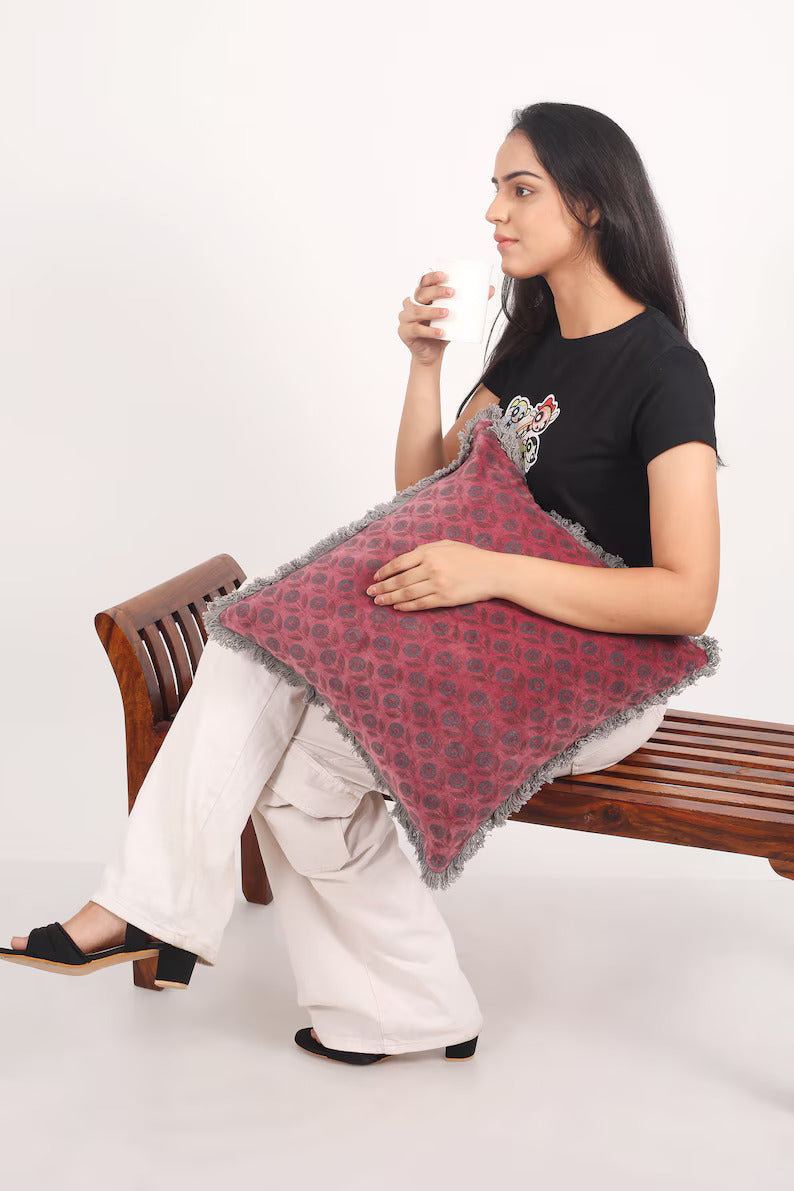Wine Red Pillow Cover