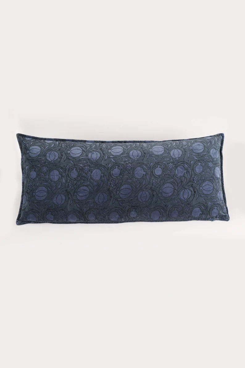 Pomegranate Blue Lumbar Pillow Cover