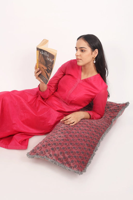 Crimson Lumbar Pillow Cover