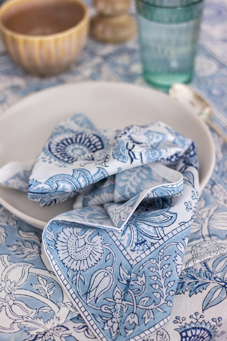 Blue & White Table Napkin  | Set of 6 (Copy)