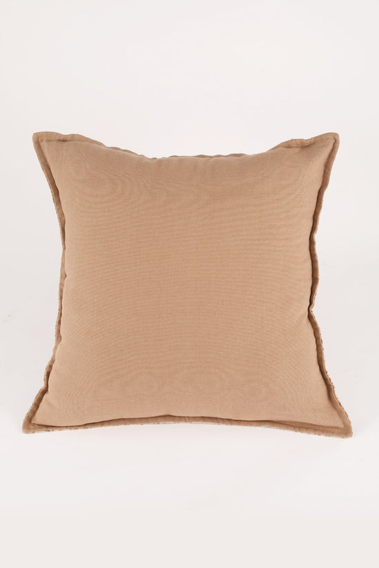 Velvet Pillow Cover | Block Print Cushion Cover | Neutral Boho Throw Pillow | Handmade Velvet Sham | Modern Farmhouse Decor | Zipper Back