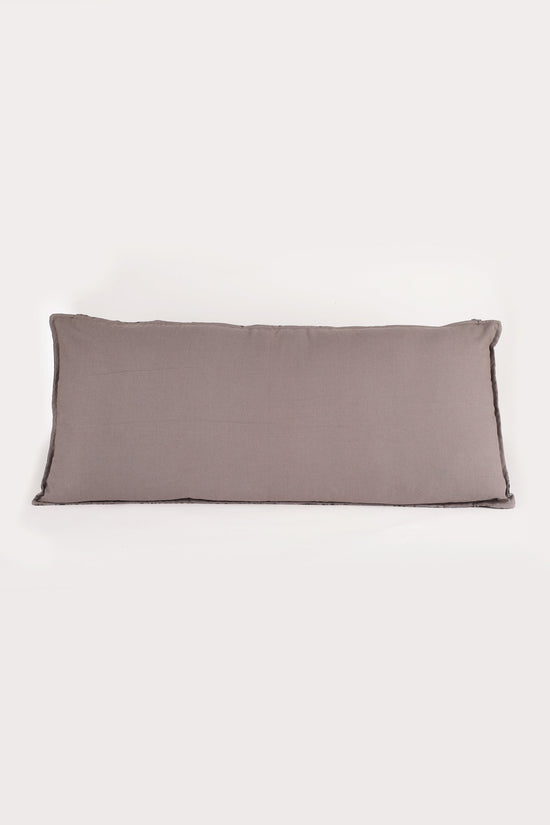 16x36 Lumbar Pillow Cover | Hand Block Print Cushion | Extra Long Bolster Pillow | Neutral Sofa & Bed Decor | Cotton Back with Zipper
