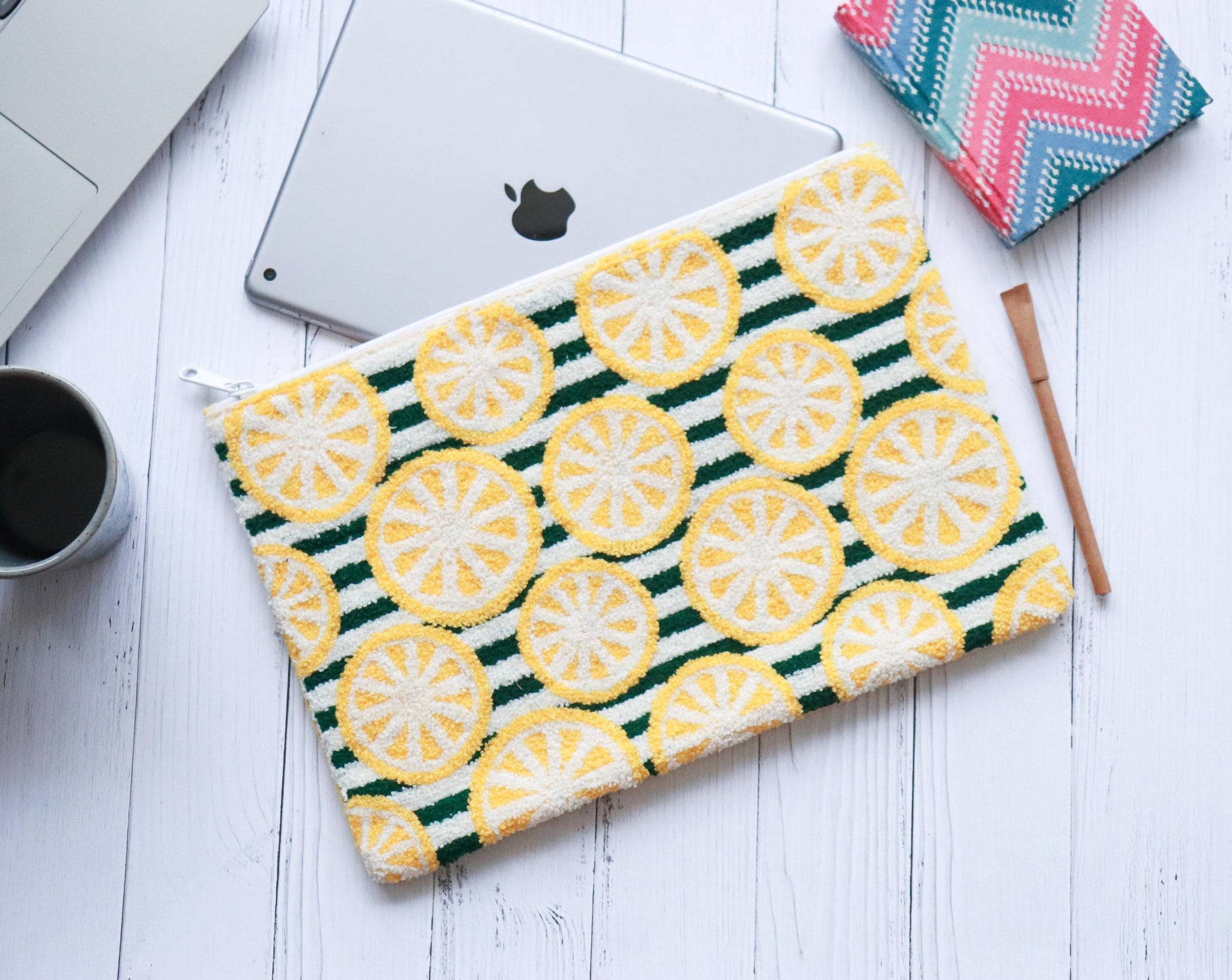The Citrus Bloom Punch Needle Laptop Sleeve