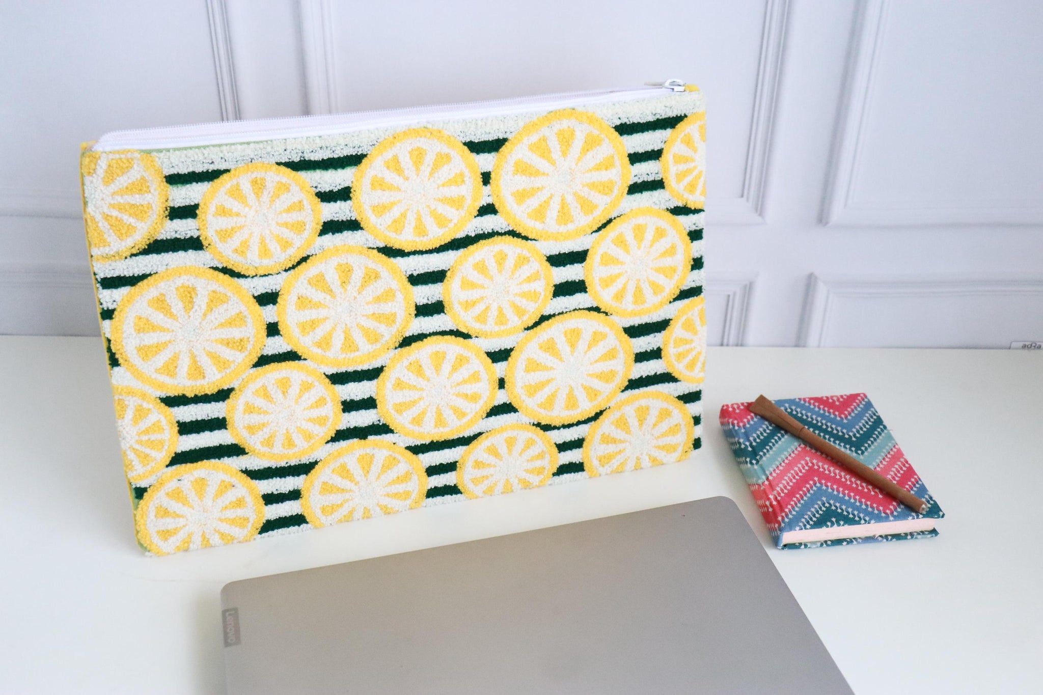 The Citrus Bloom Punch Needle Laptop Sleeve