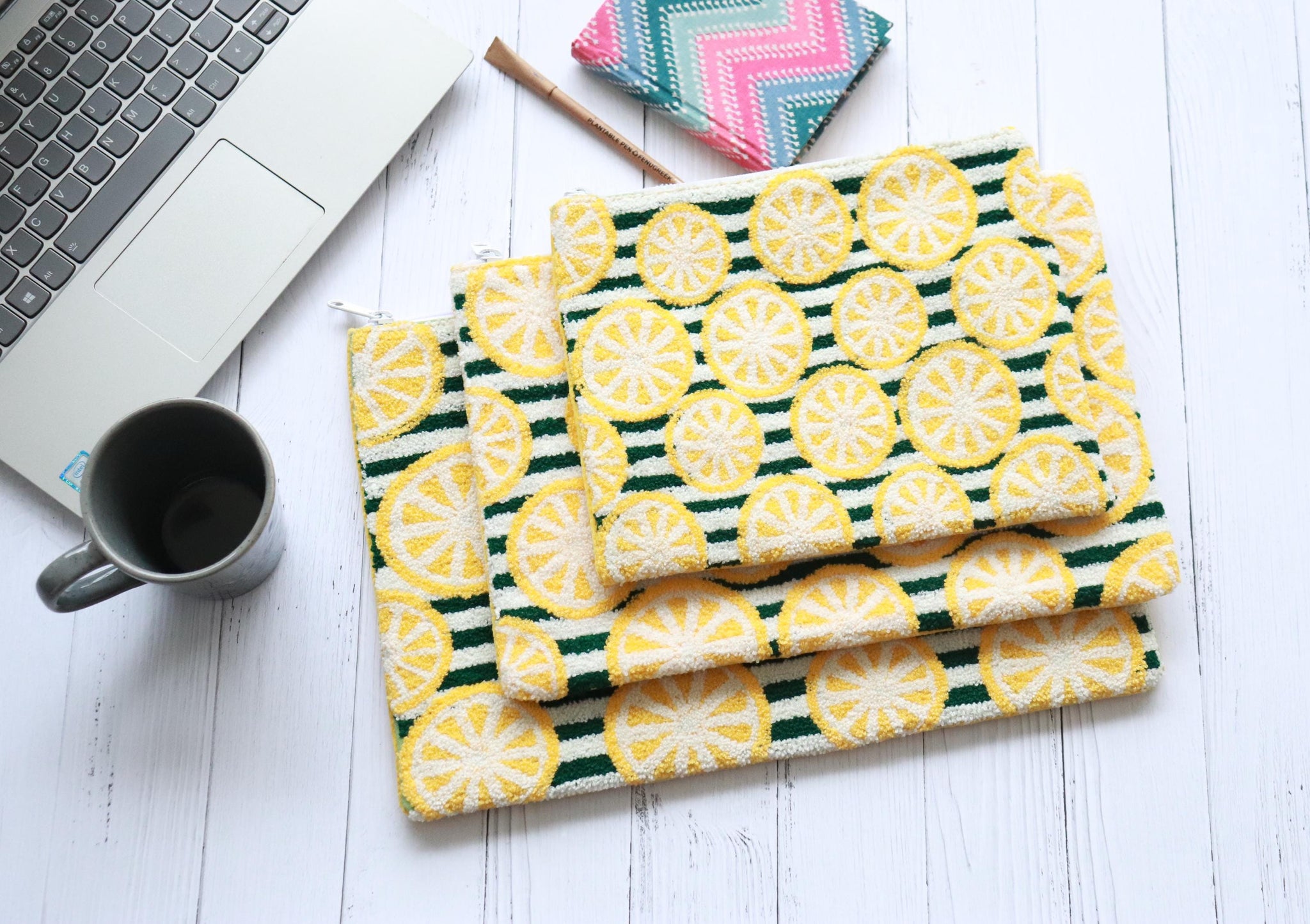 The Citrus Bloom Punch Needle Laptop Sleeve