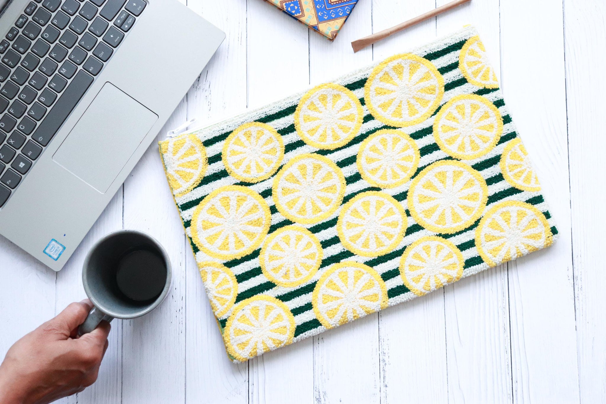 The Citrus Bloom Punch Needle Laptop Sleeve