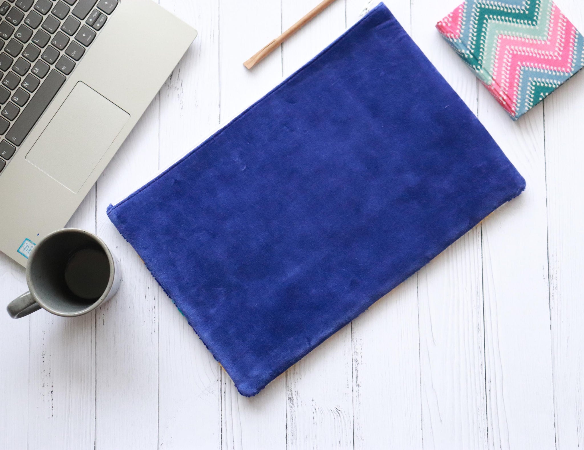 The Boho Punch Needle Laptop Sleeve - Blue