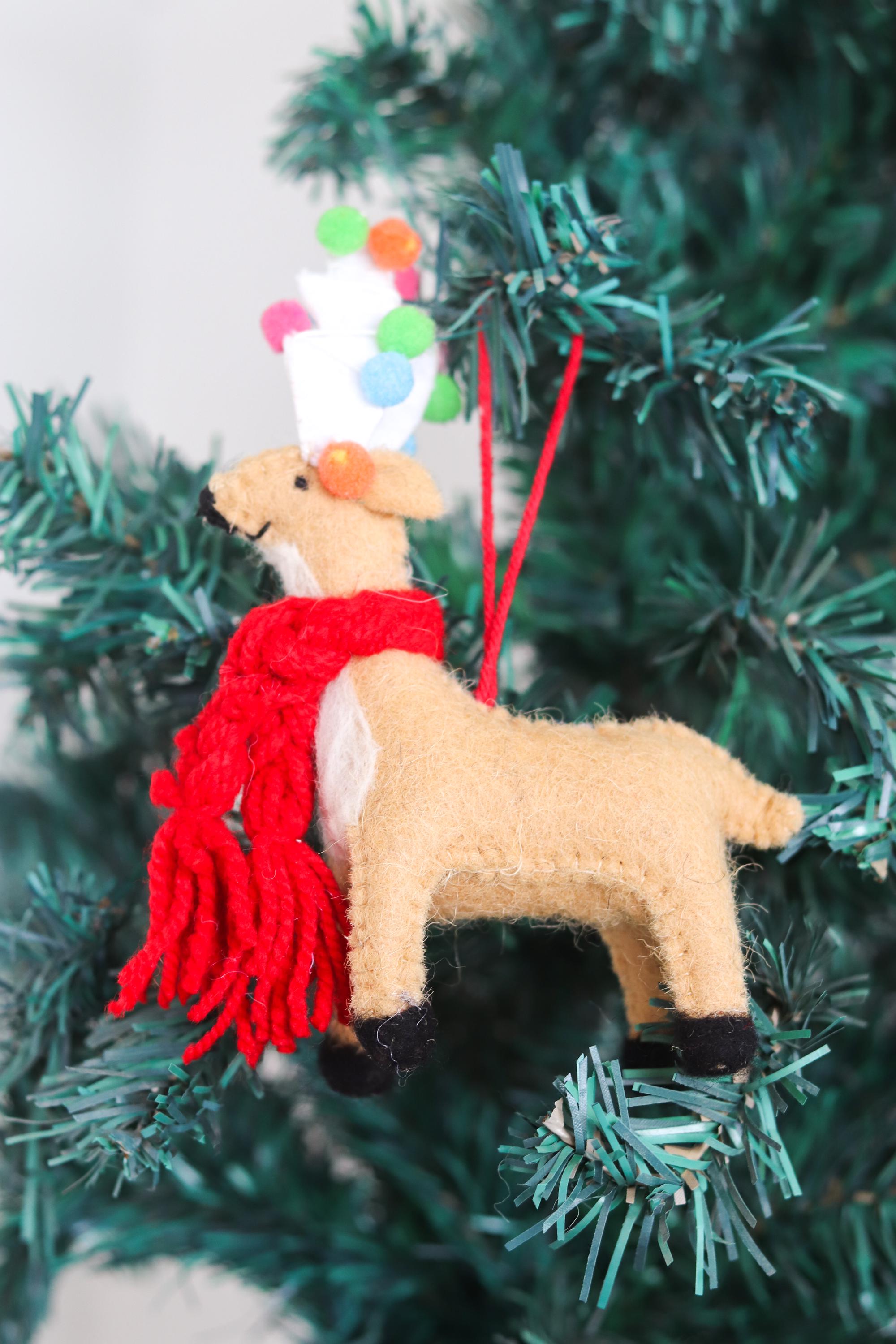 Handmade Felt Reindeer Ornament