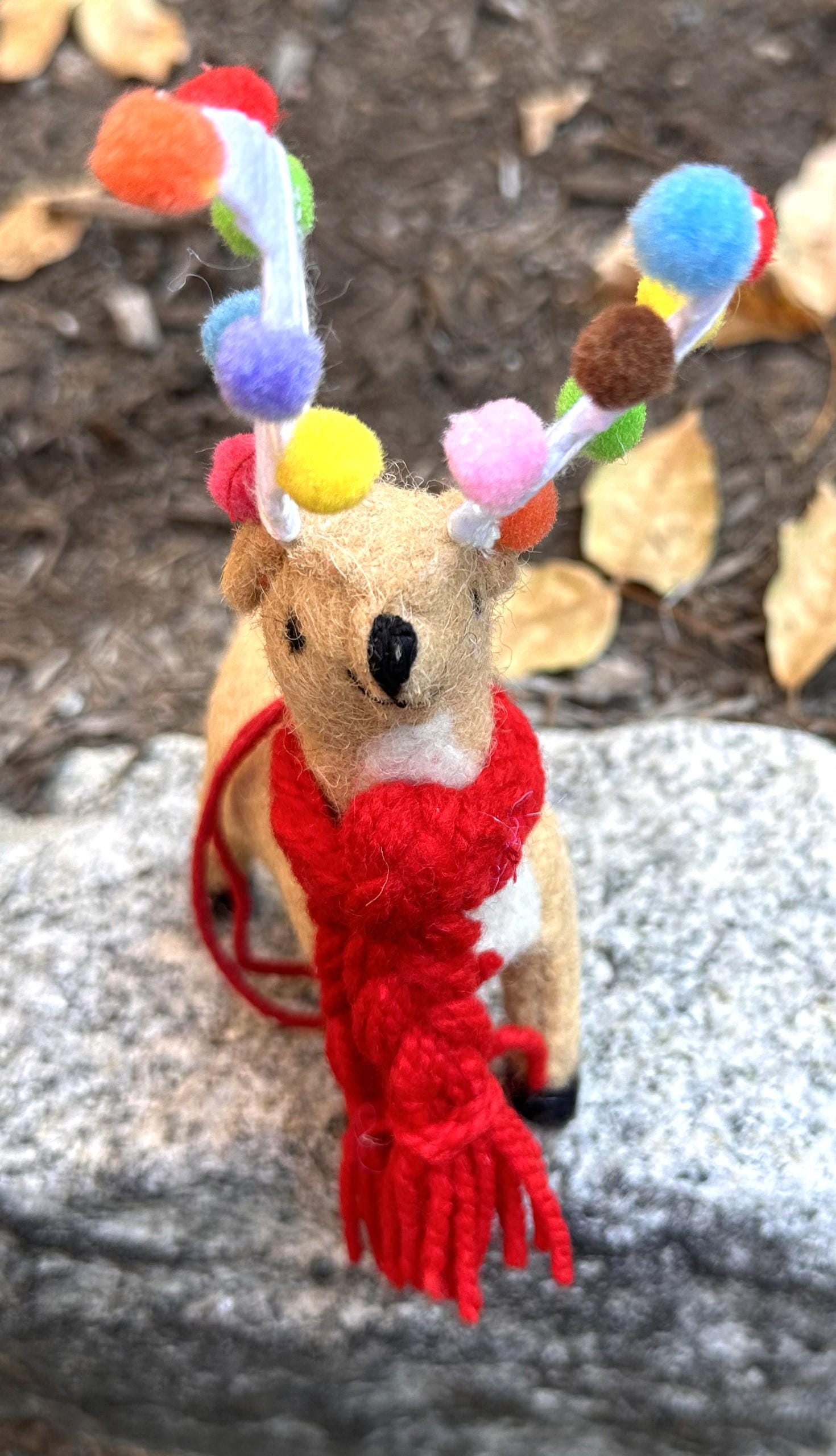 Handmade Felt Reindeer Ornament