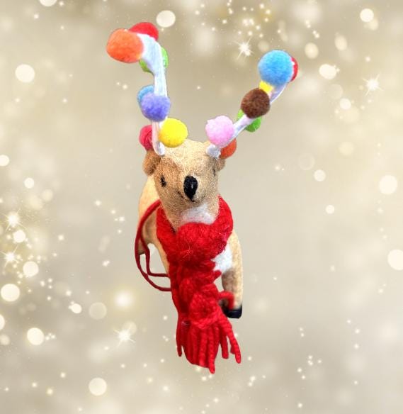 Handmade Felt Reindeer Ornament