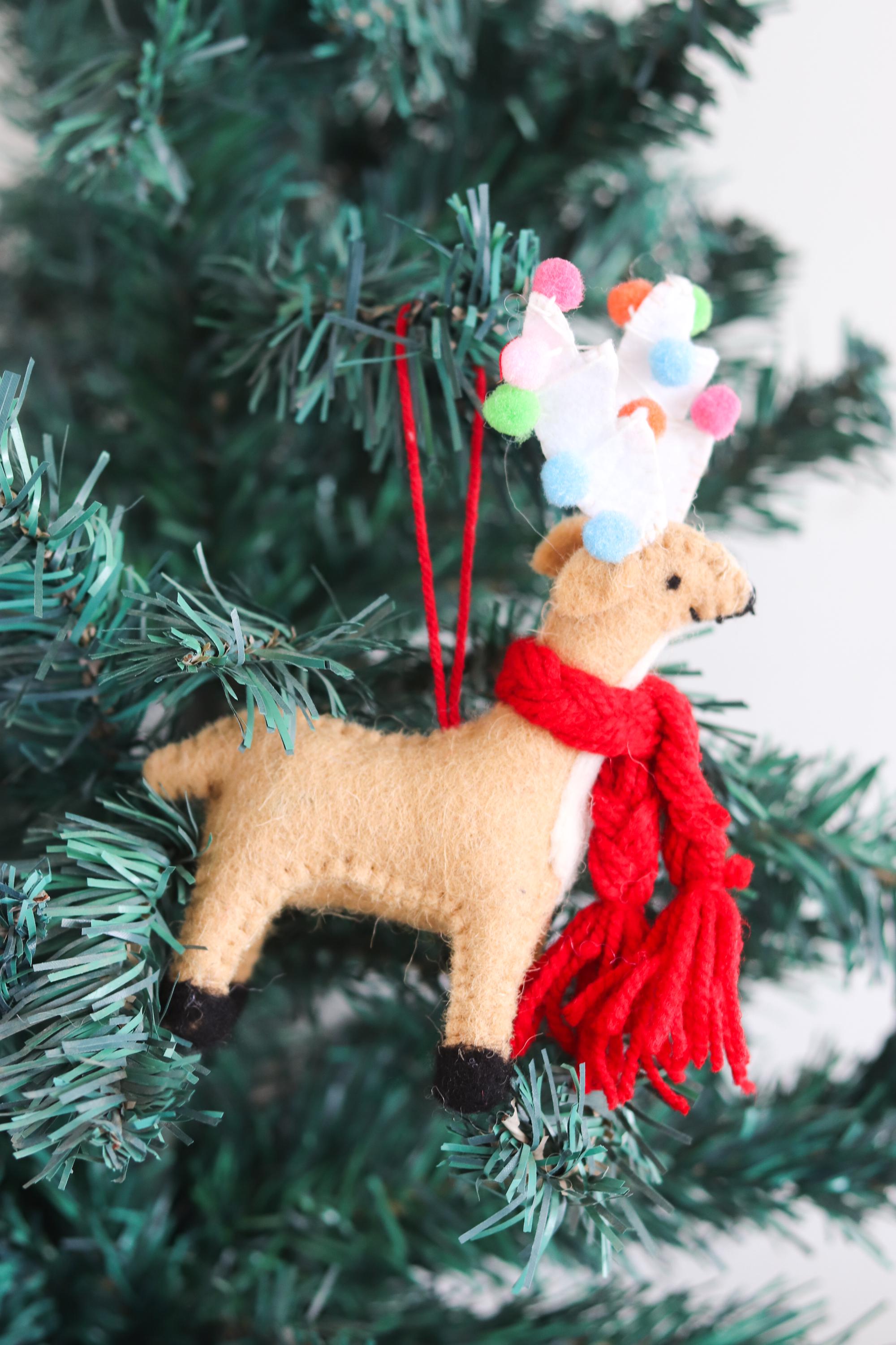Handmade Felt Reindeer Ornament