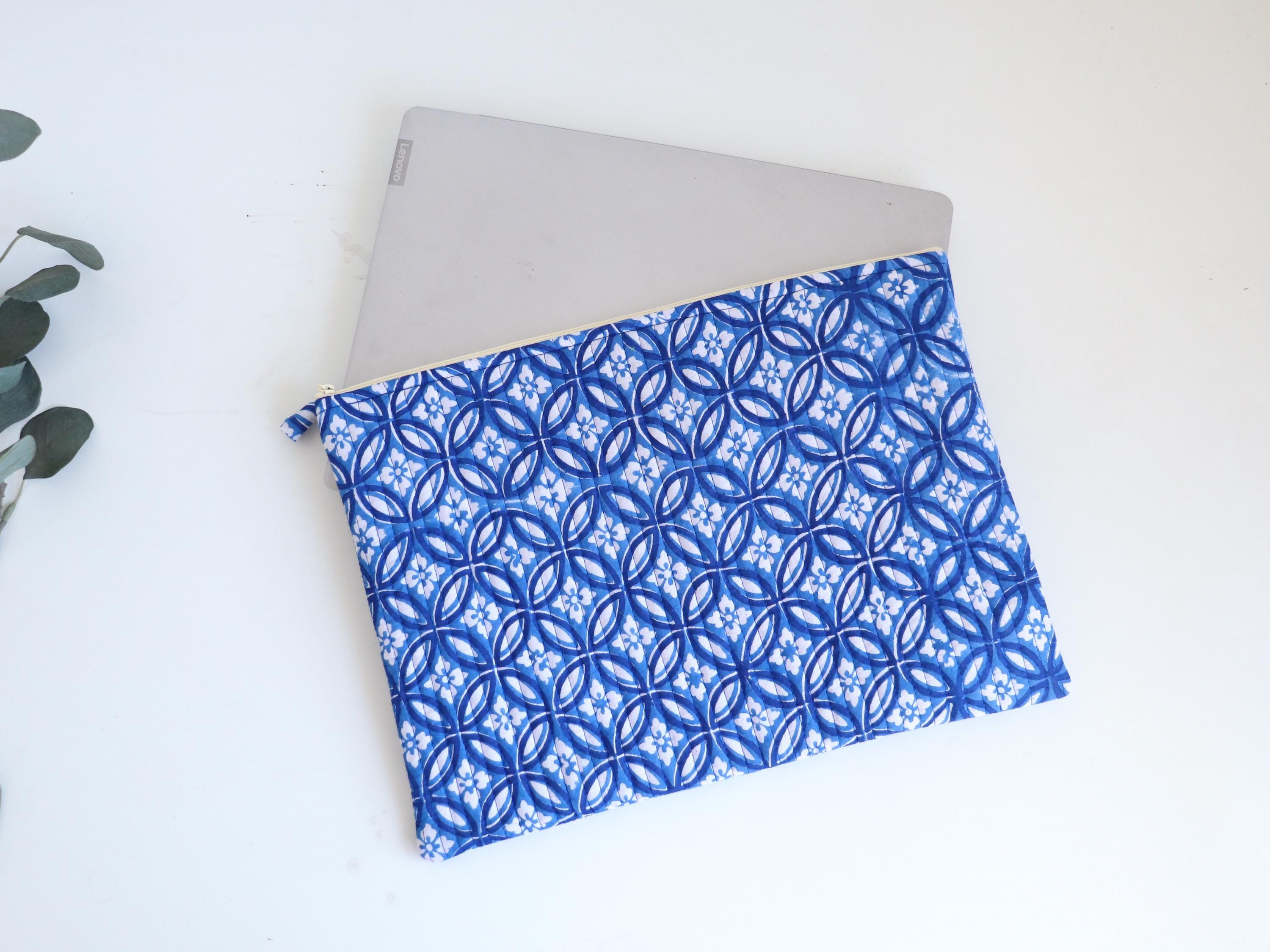 Quilted Cotton Laptop Sleeve (13/15-16 inch) - Floral MacBook Case