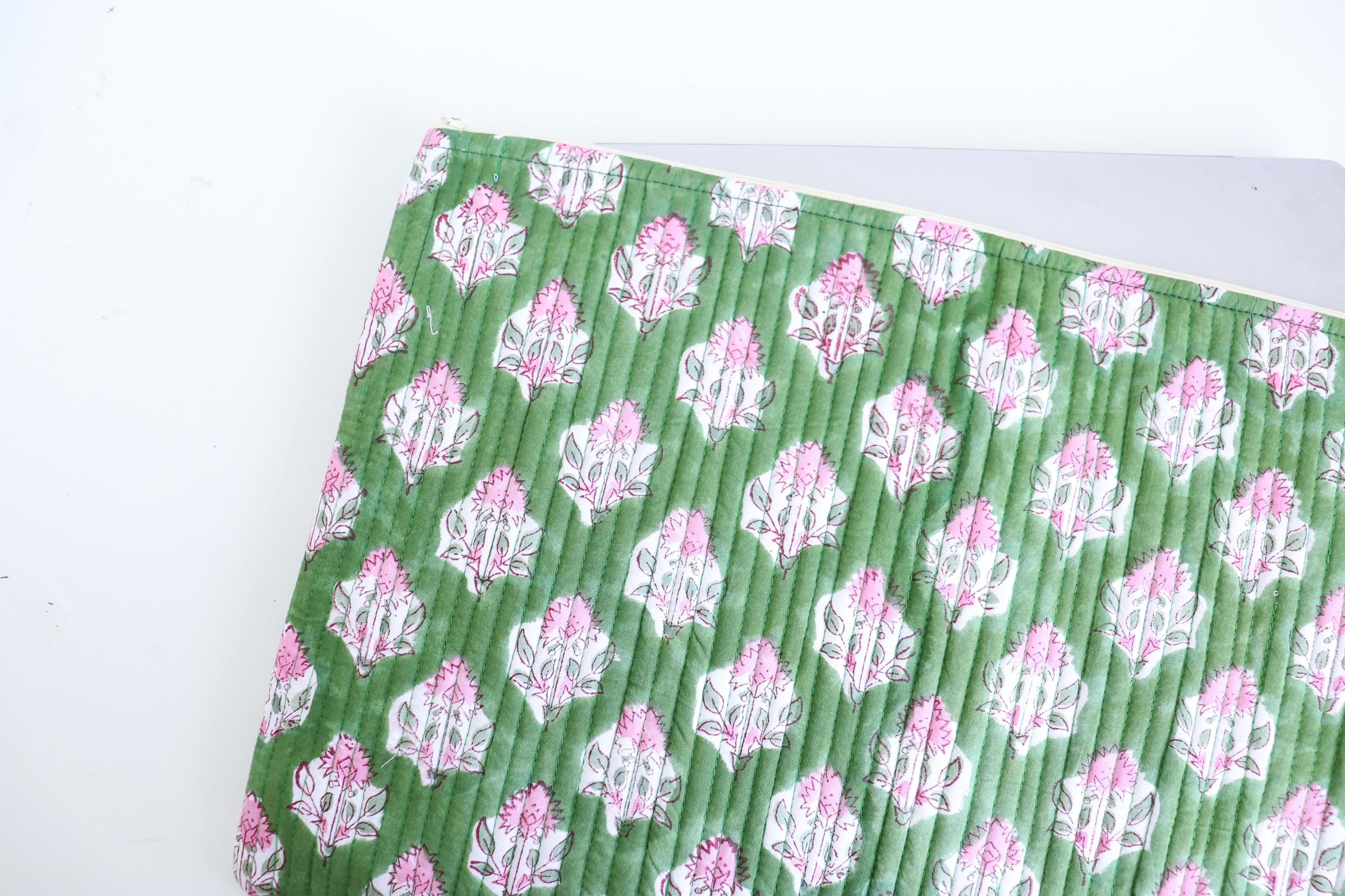 Laptop Sleeve 13 in/15-16 in Cotton light Weight Laptop Sleeve-Quilted MacBook Air Case-MacBook Pro Case-Floral Laptop Sleeve-Tablet Sleeve