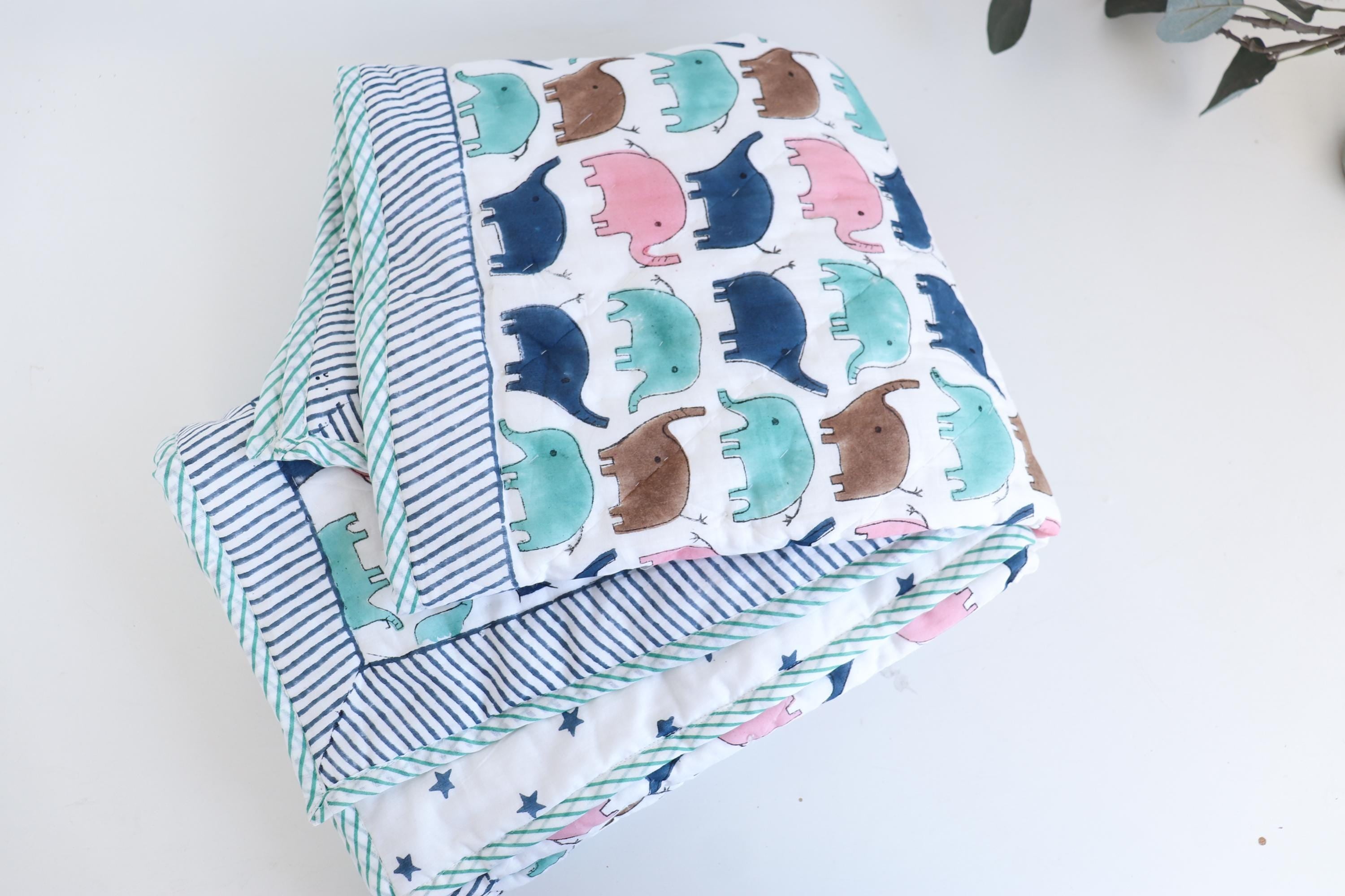 Elephant Toddler Quilt Blanket 40x60
