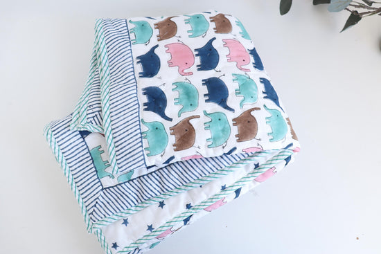 Elephant Toddler Quilt Blanket 40x60