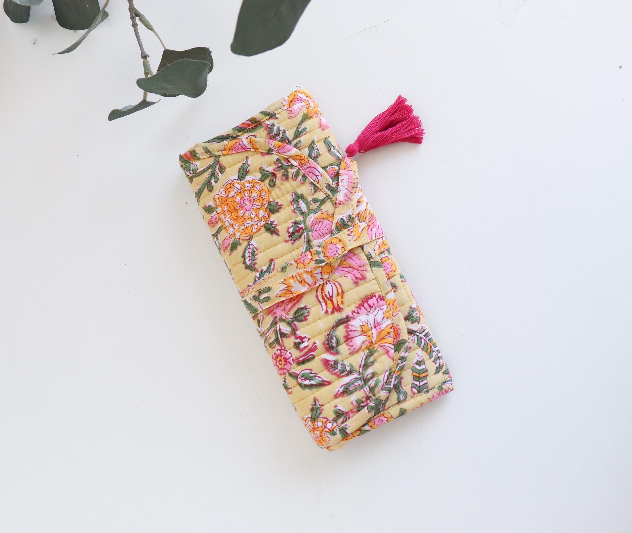 Jewelry Roll | Cotton Jewelry Organizer | Travel Jewelry Case | Roll Up Jewelry Bag with Zipper Pockets, Makeup Brush Case, Toiletry Pouch