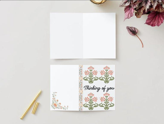 Thinking of You Printable Card – 5x7 Floral Sympathy Card JPG PNG PDF, Instant Download Encouragement Card, Elegant Botanical Design