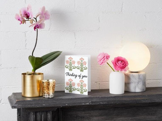 Thinking of You Printable Card – 5x7 Floral Sympathy Card JPG PNG PDF, Instant Download Encouragement Card, Elegant Botanical Design