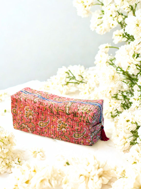 Cute Dyson Airwrap Bag, Travel Hair Dryer Storage Bag, Portable Hair Accessories Travel Case, Quilted Block Print Cotton Hair Tool Organize