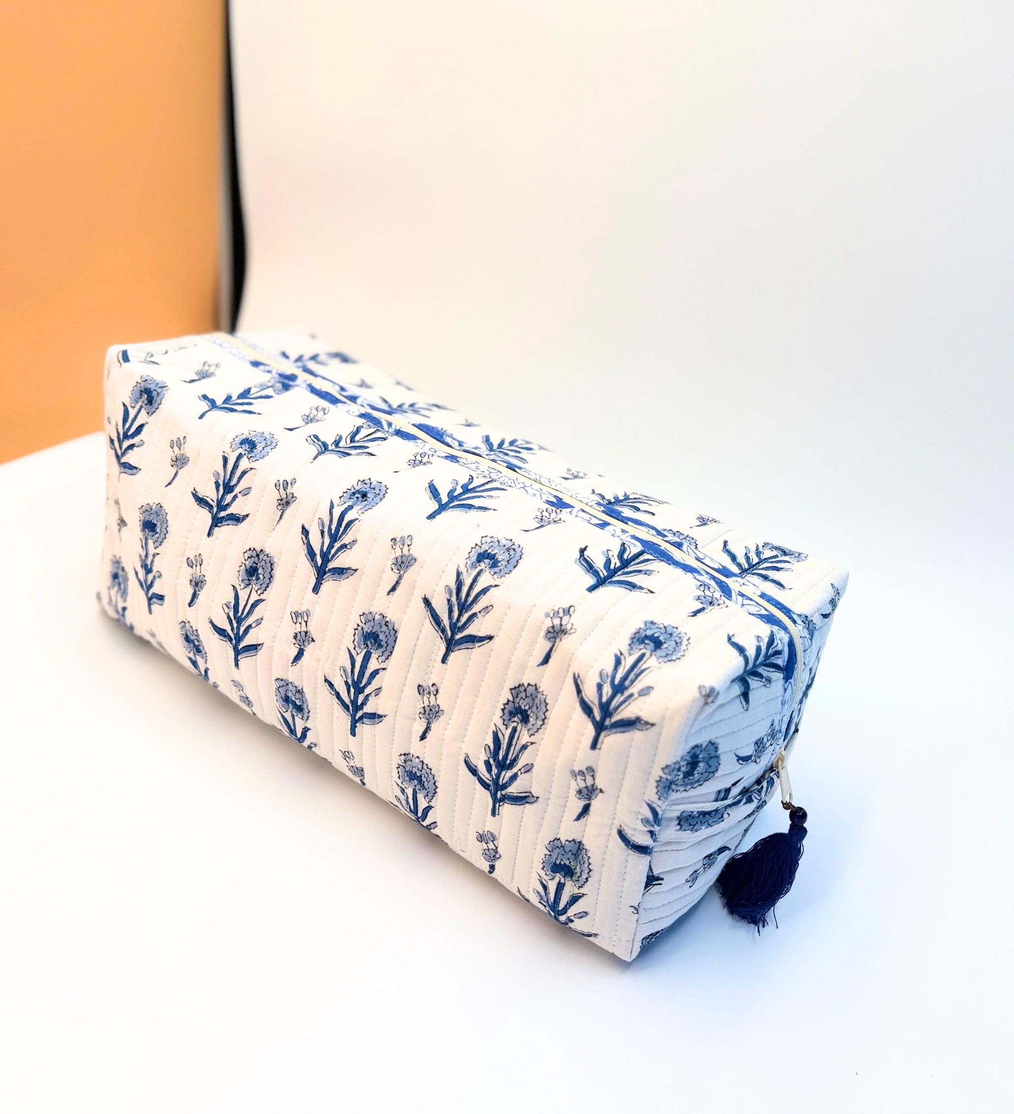 Cute Dyson Airwrap Bag, Travel Hair Dryer Storage Bag, Portable Hair Accessories Travel Case, Quilted Block Print Cotton Hair Tool Organize