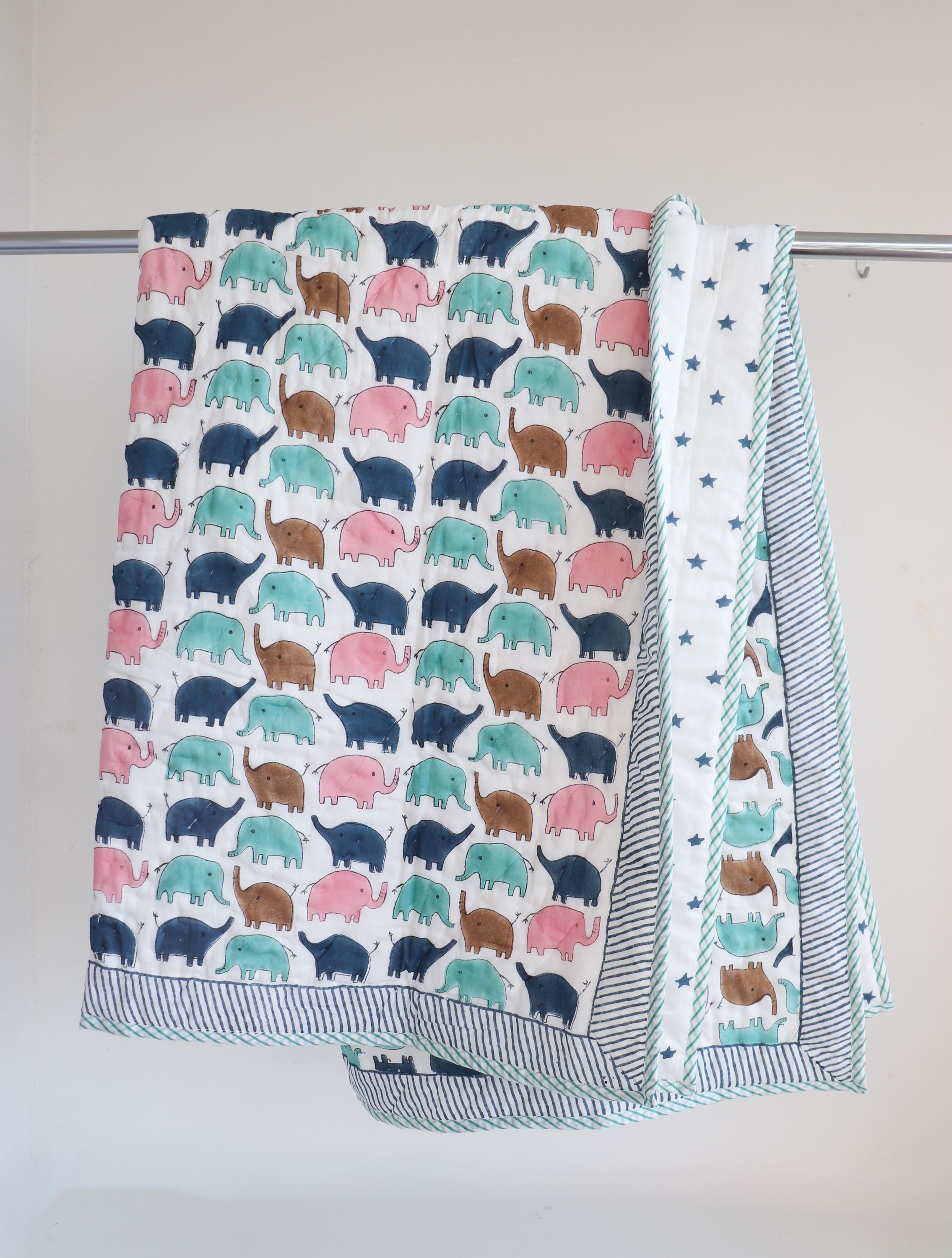 Elephant Toddler Quilt Blanket 40x60
